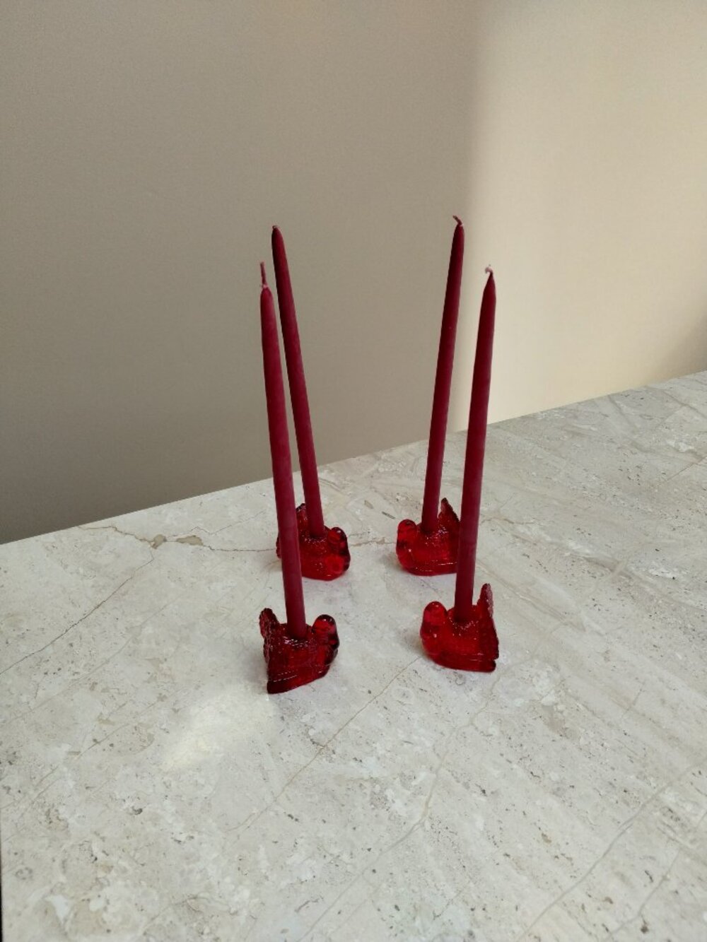 4 Williams Sonoma Turkey Candle Holders  Ruby Read Thanksgiving +Bonus Tapers